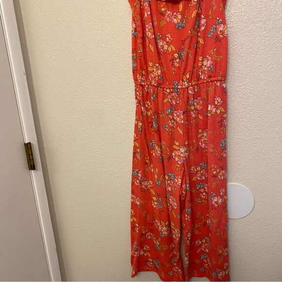 Wonder Nation Tropical floral ruffle off shoulder Jumpsuit Romper comfort 10-12 - Picture 5 of 9